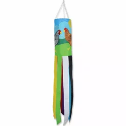 Accent Home & Garden Embroidered Applique Windsock - Chickens