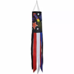 Accent Home & Garden Embroidered Applique Windsock - Freedom Fireworks Accent
