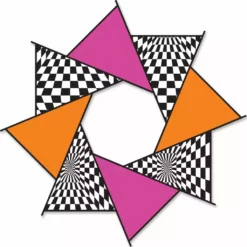 20 In. F-Stop Spinner For Kites And Line - Hot Op-Art