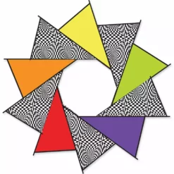 Collections Kites Line Laundry 40 In. F-Stop Spinner For Kites And Line - Rainbow Op-Art