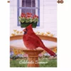 Accent Home & Garden 28 In. Flag - Cardinal And Geraniums