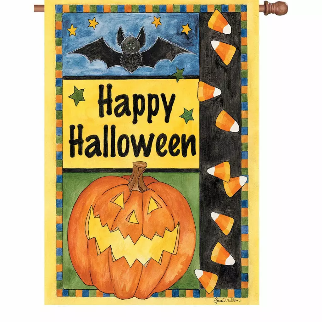 Accent Home & Garden Accent 28 In. Flag - Halloween Smiles 3 Accent Home & Garden Accent 28 In. Flag - Halloween Smiles