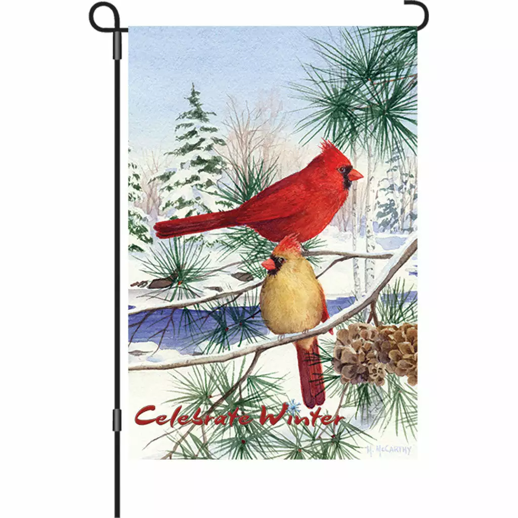 Accent Home & Garden 12 In. Flag - Cedar Farm Cardinals 3 Accent Home & Garden 12 In. Flag - Cedar Farm Cardinals