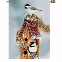 Accent Home & Garden 28 In. Flag - Early Birds Chickadees